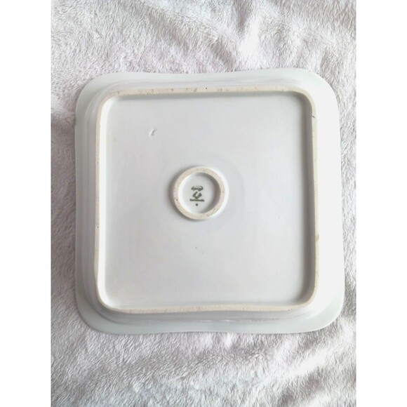 Antique Epiag Czech Serving Dish Gold Gilt Floral Flowers Square 8.5 inch - Picture 9 of 16